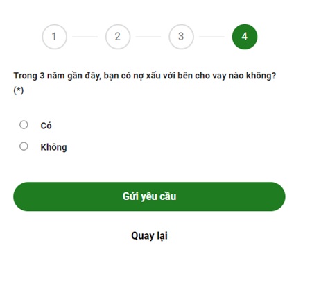 xác nhận về nợ xấu